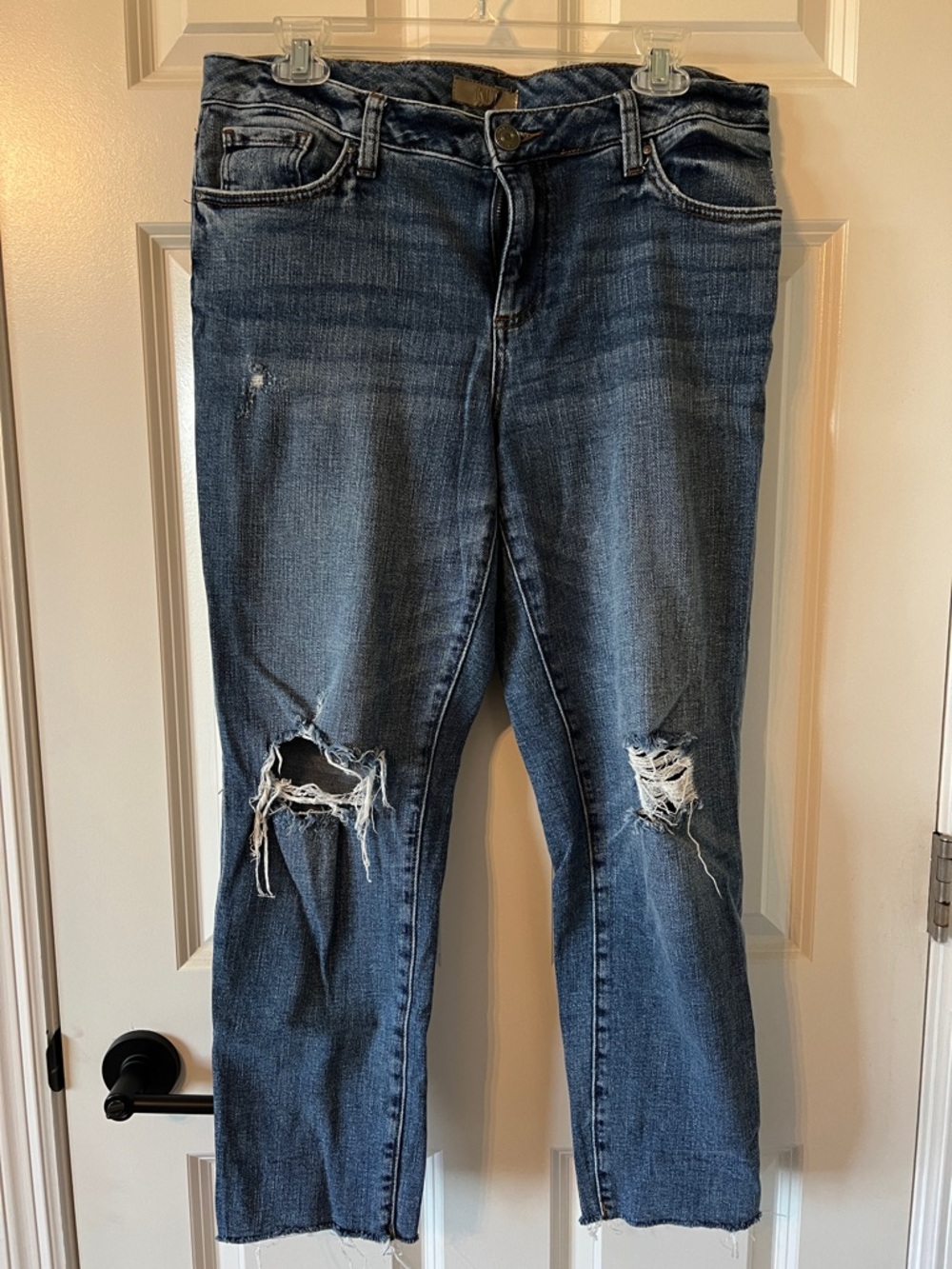 Kut from the Kloth Dark Blue Distressed Boyfriend Jeans